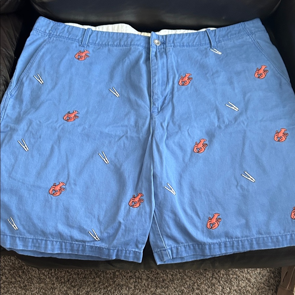 G.H. Bass & Co. Light Blue and White Cotton Shorts